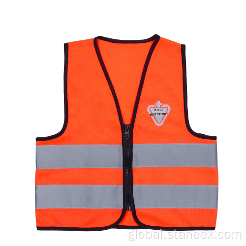 Orange Safety Vest Breathable Mesh Ansi Class 2 Safety Children Vest Factory